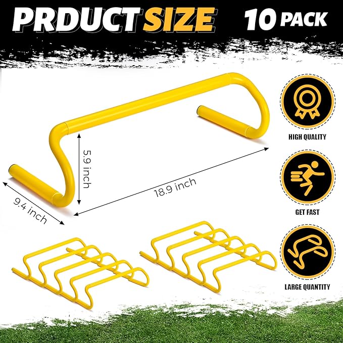 Wettarn 10 Pcs Speed Agility Training Hurdles Detachable Durable Hurdle Agility Plyometric and All