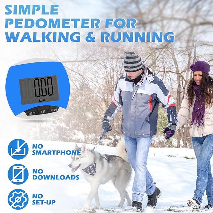 9 Pcs Simple Pedometers Bulk for Walking Steps and Miles Walking Step Counters with Calories Burned