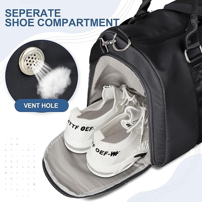 FIORETTO Womens Gym Tote Duffle Bag with Wet Pocket & Shoe Compartment, Sports Duffel Overnight