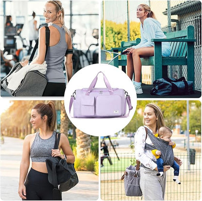 FIORETTO Women's Gym Duffle Bag with Shoes Compartment, 37L Capacity, Ideal for Travel, Gym
