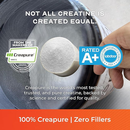 Muscle Feast Creapure Creatine Monohydrate Powder, Vegan Keto Friendly Gluten-Free Easy to Mix