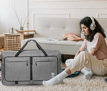 Bago Large Foldable Duffel Bags for Traveling Women & Men - 100L Packable Duffle Bag for Travel