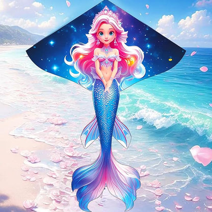 HENGDA KITE Beautiful Mermaid Kite for Kids Children Lovely Cartoon,Easy to Fly and