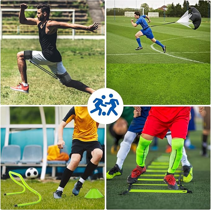Agility Training Equipment, Football Training Equipment Includes 20FT Agility Ladder,4 Adjustable