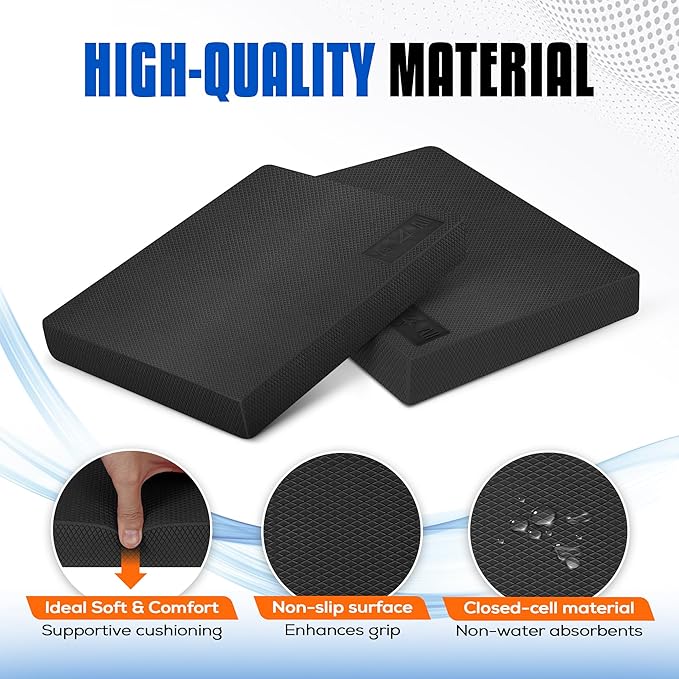 Yes4All Upgraded Size Foam Pad for Exercise, Nonslip Foam Balance Pad Physical Therapy, Yoga &