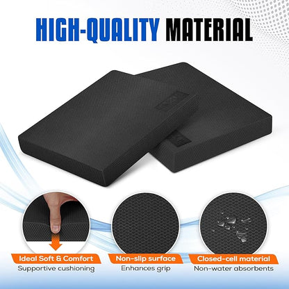 Yes4All Upgraded Size Foam Pad for Exercise, Nonslip Foam Balance Pad Physical Therapy, Yoga &
