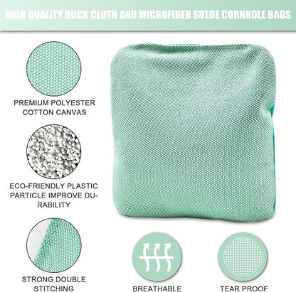 JIMTERRY Professional Cornhole Bags Set of 8 Dual Sided Corn Holes Bags Double Sided Regulation