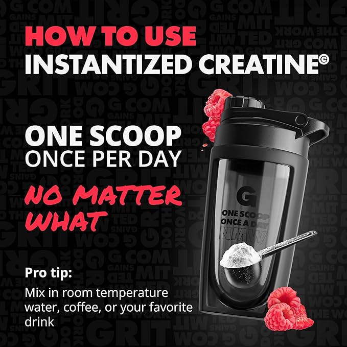 Gains in Bulk Instantized Creatine Monohydrate for Women and Men, Soluble Pre Workout Powder