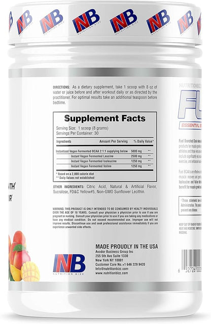 BCAA Powder, 5 Grams of BCAAs Amino Acids, Post Workout Recovery Drink for Muscle Building