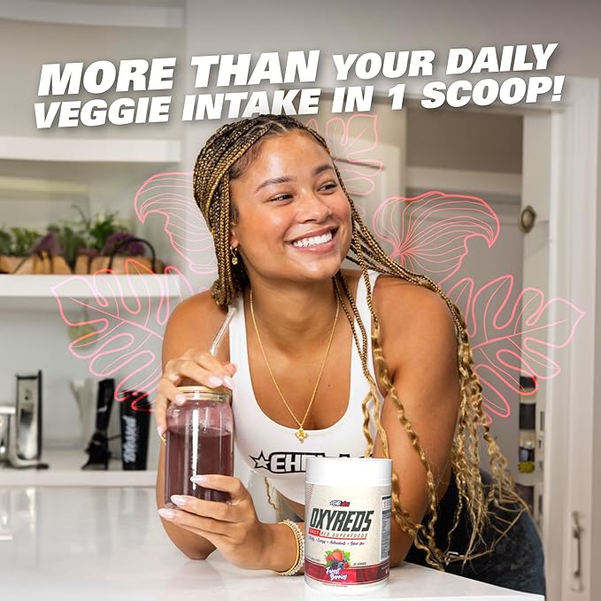 EHP Labs OxyReds Superfood Beets Powder - Nitric Oxide Supplement, Organic Beet Root Powder, Immune