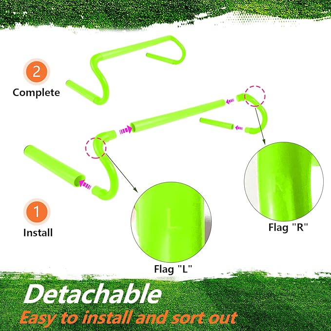 10 Pcs 6" Speed Agility Training Hurdles with 6 Marker Cone Durable Detachable Training Equipments