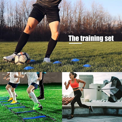 Football Training Equipment | Speed Agility Training Set, Including 1 Agility Ladder, 4 Steel