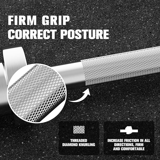RITFIT Olympic Barbell 4ft/4.8ft/6ft - 2 Inch Weight Bar for Strength Training, Weightlifting