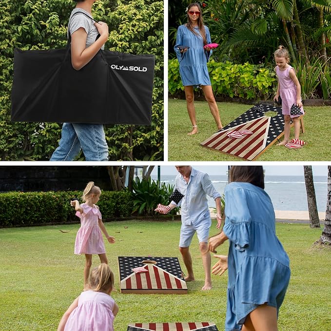 Cornhole Set, Corn Holes Outdoor Game, Regulation Cornhole Boards, Portable Cornhole Set, Classic