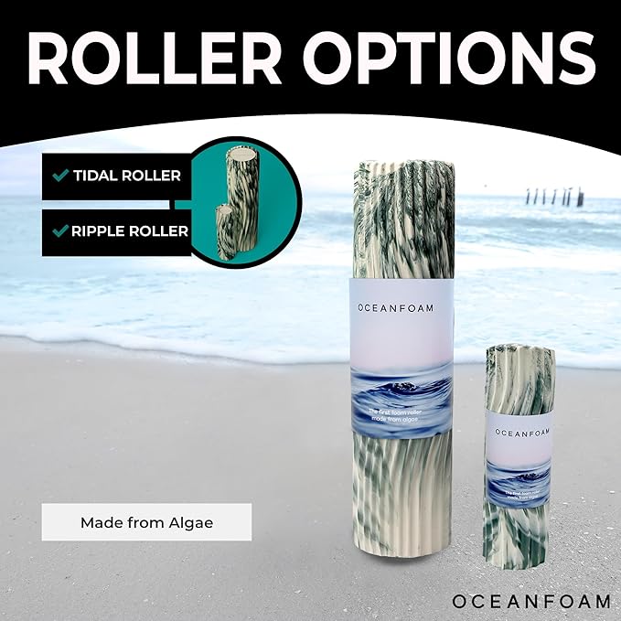 Oceanfoam Tidal Roller - Hunter Marbled - Muscle Massage Foam Roller for Back Pain & Stretching