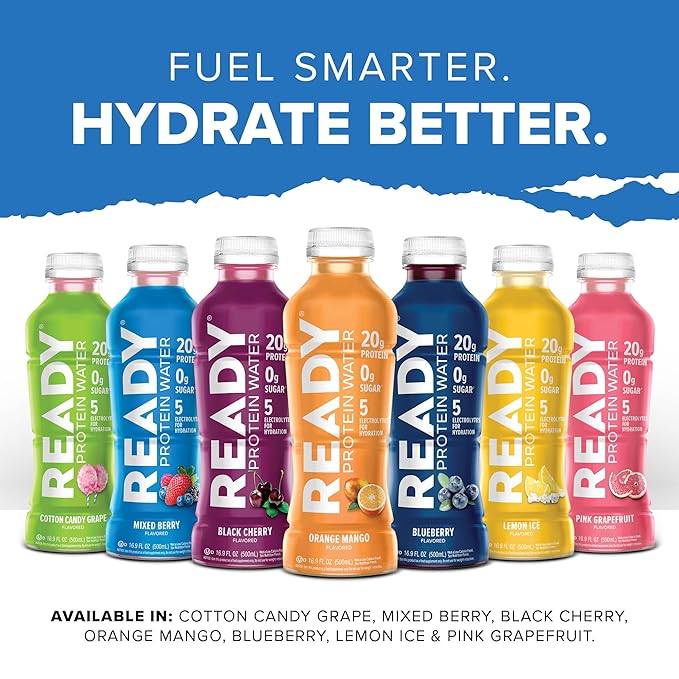 Ready® Protein Water ??20g Whey Protein Isolate, Zero Sugar, Low-Calorie Sports Drink for Hydration