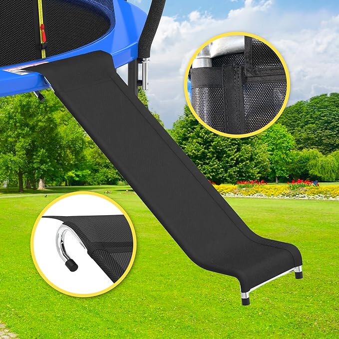 Ergonomic Trampoline Slide with Buffer Region for Children Kids, Outdoor Trampoline Slide