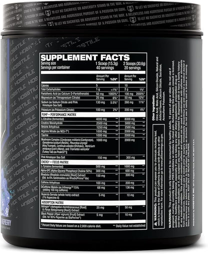 HOSSTILE Hosstility V2 Pre Workout, All-in-One Pre Workout Powder for Men and Women, Enhance Muscle
