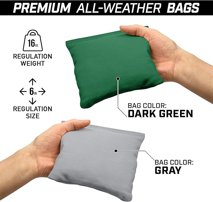 GoSports 4 ft x 2 ft Regulation Size Wooden Cornhole Boards Set - Includes Carrying Case and Bean