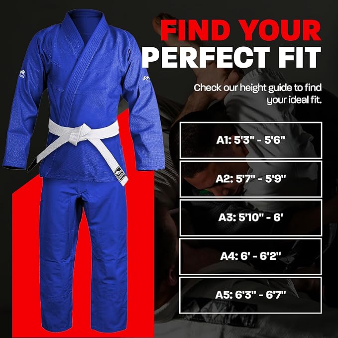 Hawk Sports Brazilian Jiu Jitsu Gi for Men and Women with Jacket, Pants, and White Belt for Martial