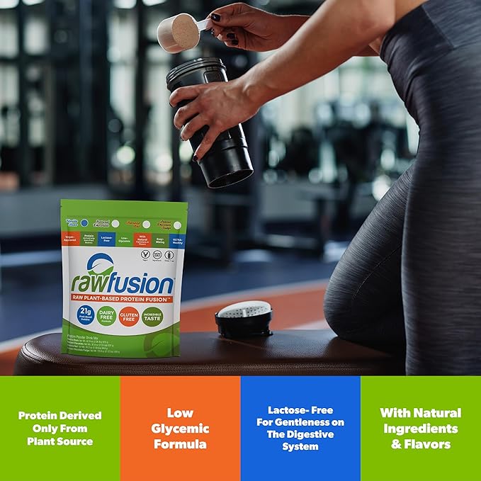 Rawfusion Vegan Protein Powder, Vanilla Bean ??30 Servings, 21g Plant-Based Protein, Low Net Carbs