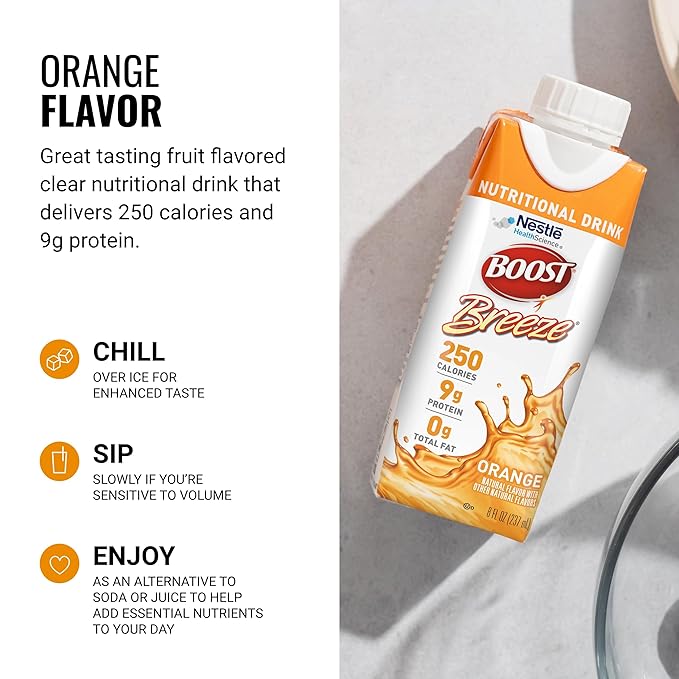 BOOST Breeze Clear Nutritional Drink - 250 Calories - 19 Vitamins & Minerals - 9 g Protein