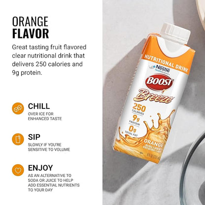 BOOST Breeze Clear Nutritional Drink - 250 Calories - 19 Vitamins & Minerals - 9 g Protein