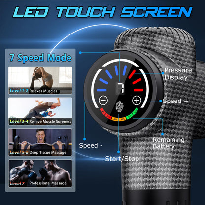 TOLOCO Massage Gun, Back Massager 10 Replacement Head for Pain Relief Deep Tissue, Percussion