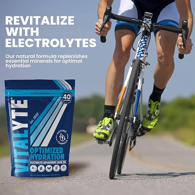 Vitalyte Electrolyte Powder (35 oz, 40 Servings Per Container)-Isotonic Drink Mix for Hydration