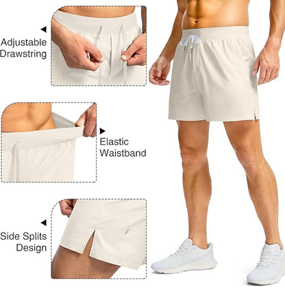 Men's Running Shorts with Zipper Pockets 9 Inch/ 7 Inch / 5 Inch Lightweight Quick Dry Gym Workout