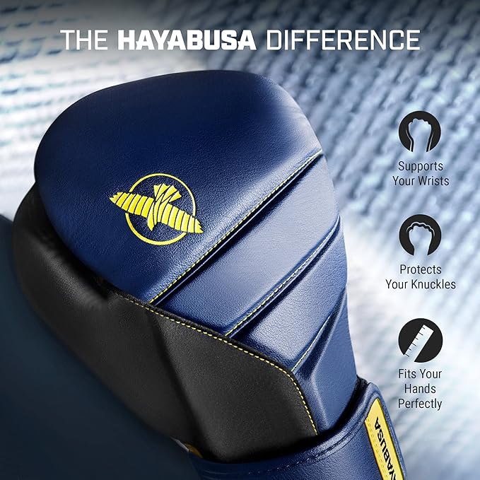 Hayabusa T3 Boxing Gloves for Men and Women Wrist and Knuckle Protection, Dual-X Hook and Loop