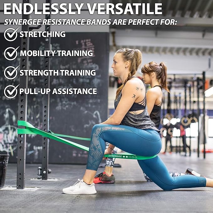 Synergee Resistance Loop Bands. Pull Up Assist Bands with Heavy Duty Resistance. Exercise Bands