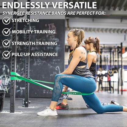 Synergee Resistance Loop Bands. Pull Up Assist Bands with Heavy Duty Resistance. Exercise Bands