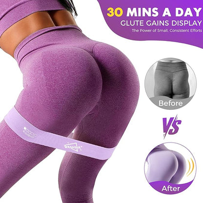 WSAKOUE Fabric Resistance Bands for Working Out – 5 Booty Bands for Women & Men, Exercise Workout