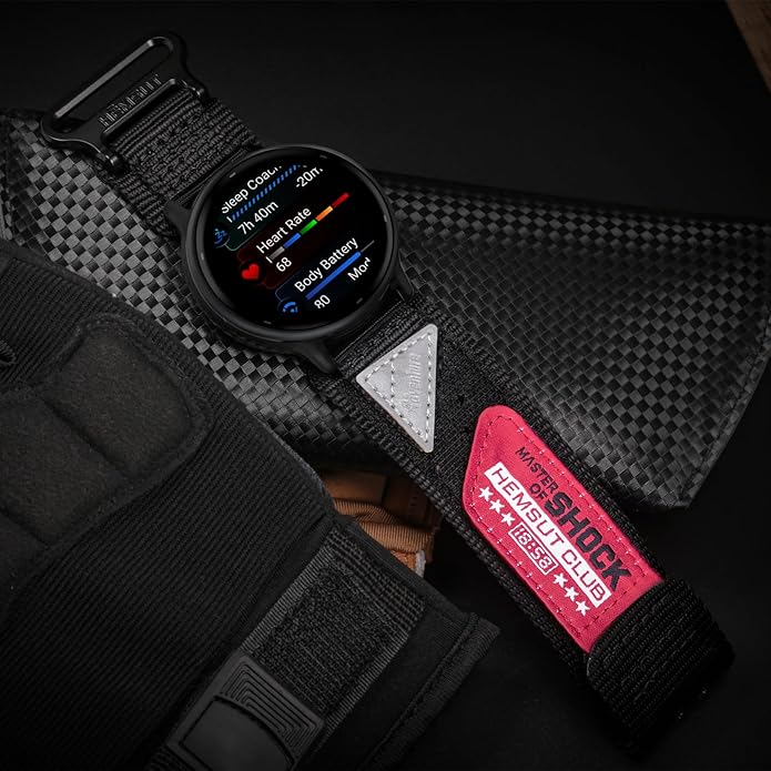 20mm Nylon Band Compatible with Garmin Vivoactive6/5/3,Forerunner 165/55/645/245 Music, 20mm Soft