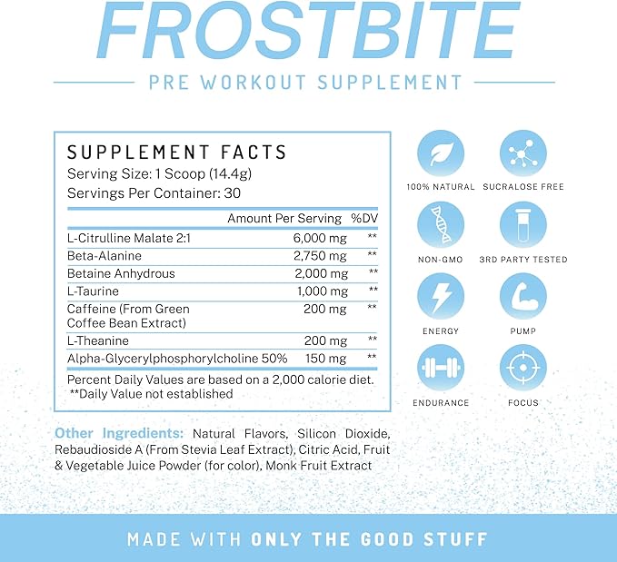 PWDRS Pre-Workout Powder, All Natural Pre Workout for Energy, Pump, Endurance & Strength, with