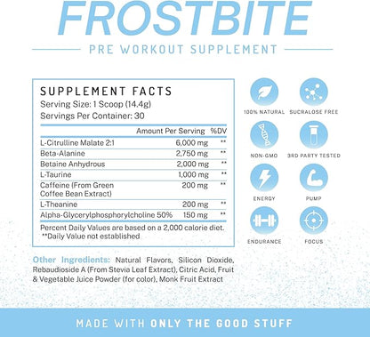 PWDRS Pre-Workout Powder, All Natural Pre Workout for Energy, Pump, Endurance & Strength, with