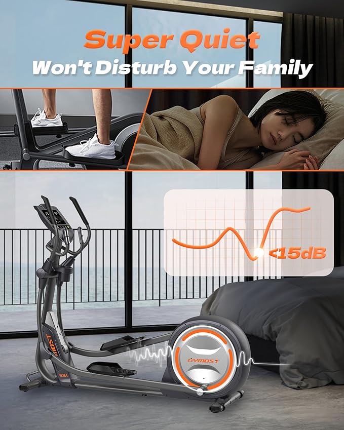 Elliptical Machine, Elliptical Exercise Machine for Home with Hyper-Quiet Magnetic Drive System