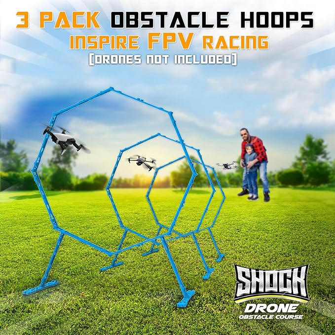 Drone Obstacle Course, Includes 3 Pack Easy to Build Obstacle Hoop, FPV Racing Drone Loop Gate