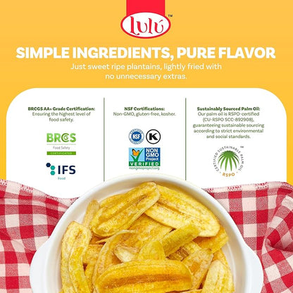 LULU Plantain Chips - Maduritos Sweet Plantain Chips, 30 Individual Bags (2.5 Oz Each) - Crunchy