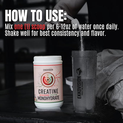 Ekkovision Creatine Monohydrate Powder, Micronized, Island Surge, Pre Workout & Post Workout