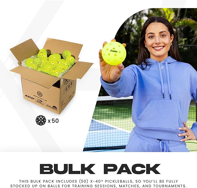 Franklin Sports X-40 Outdoor Pickleballs - Official Ball of USA Pickleball, APP Tour + US Open