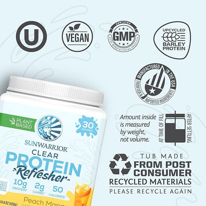 Sunwarrior Clear Protein Powder Plant-Based Water Mix, Vegan and Refreshing Protein and Hydration