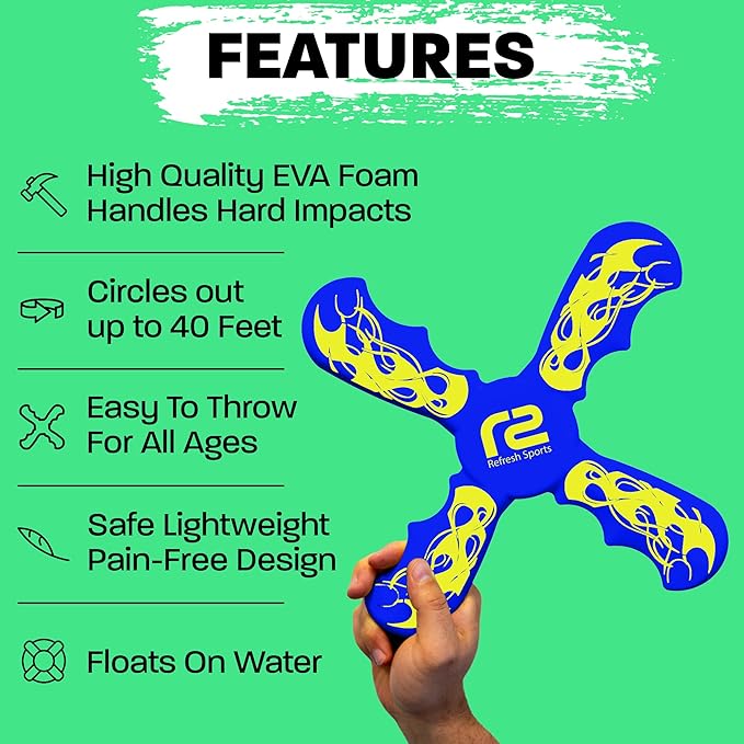 Fun Boomerang for Kids - Stocking Stuffers for Kids 8-12 - Soft & Easy to Use - Best Gifts for 6 7
