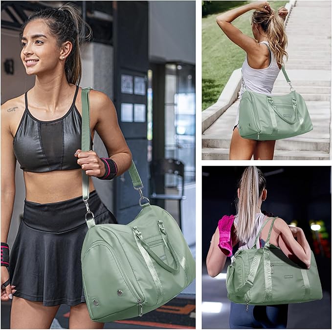 FIORETTO Womens Gym Tote Duffle Bag with Toiletry Bag, Sports Duffel Overnight Hospital Workout