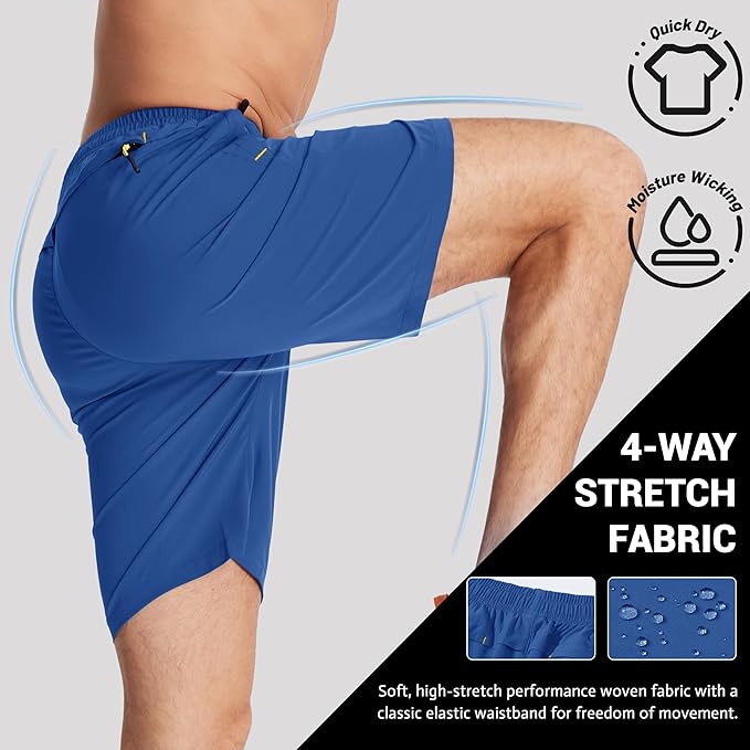 TACVASEN Men's Running Athletic Shorts 9" Quick Dry Workout Gym Shorts Lightweight Summer Shorts 3