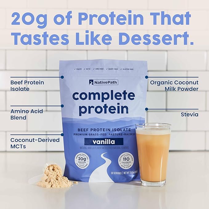 NativePath Complete Beef Protein Powder Isolate ??Grass-Fed, Pasture-Raised, Dairy & Lactose Free