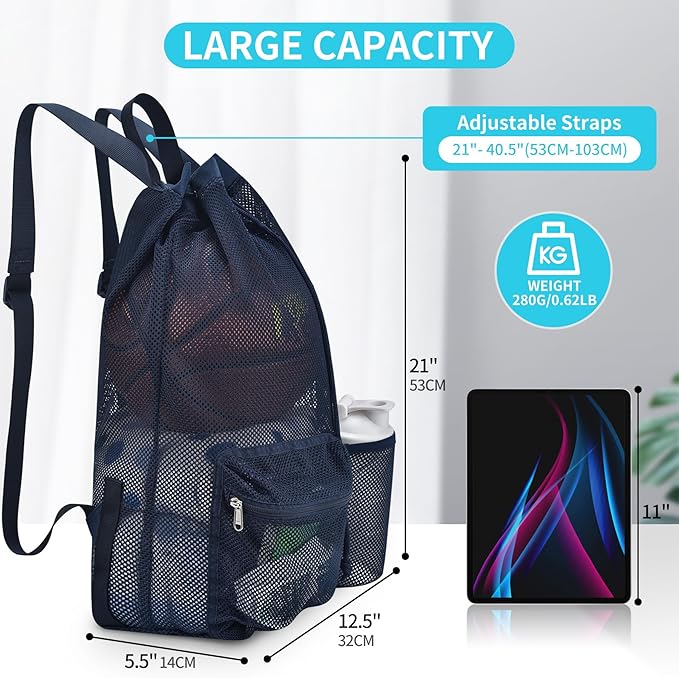 Mildbeer Large Drawstring Backpack for Men Women Athletic Gym Sports Workout Beach Swimming