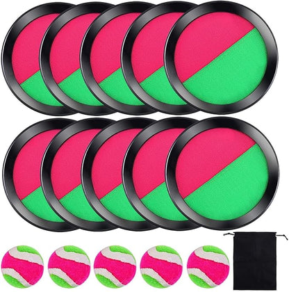 Cooraby Toss and Catch Paddle Game 5 Set Paddle Toss and Catch Ball Sport Games Suitable for