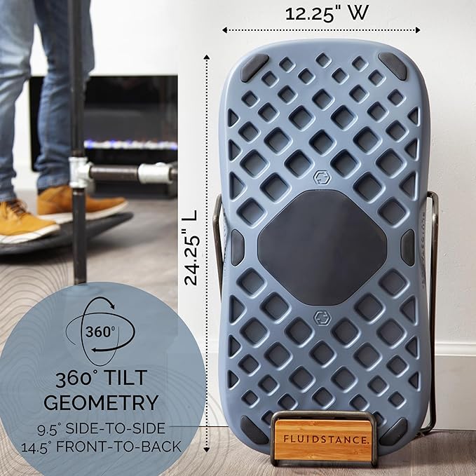 FluidStance Adult Balance Board for Standing Desk - Anti Fatigue USA Made 360 Degree Rocker Wobble
